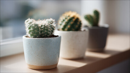 beautifully arranged collection of indoor cactus plants showcasing their unique shapes and textures