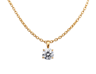 Realistic Gold Chain Necklace with Pendant PNG