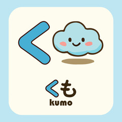 learning hiragana for kid, with colorful and cute drawing