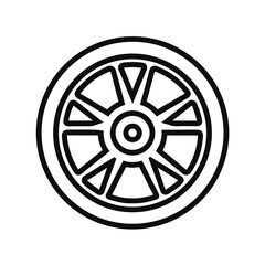 Obraz premium Clean car wheel outline icon for automotive design