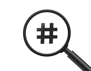 Obraz premium 3D Magnifying Glass with Metal Frame PNG Cutout