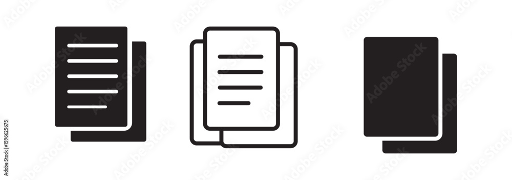 Poster document line icon. paper document icons set. file symbol. vector
