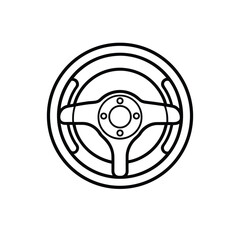 Simple steering wheel outline icon design