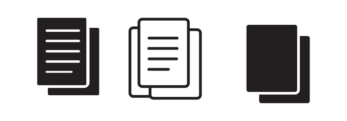 Document line icon. Paper document icons set. File symbol. Vector