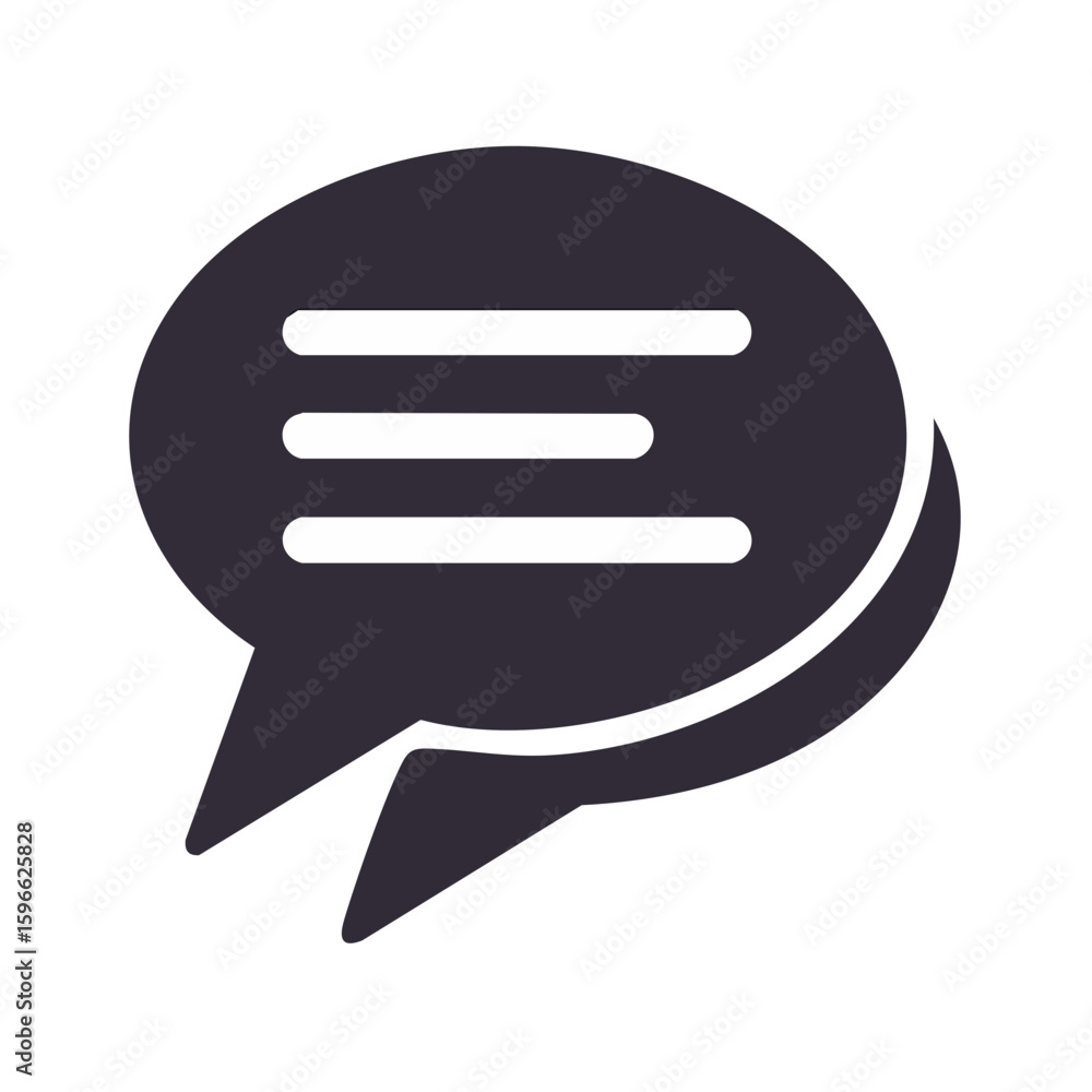 Poster dark message icon chat bubbles and text indicator for app website and digital marketing