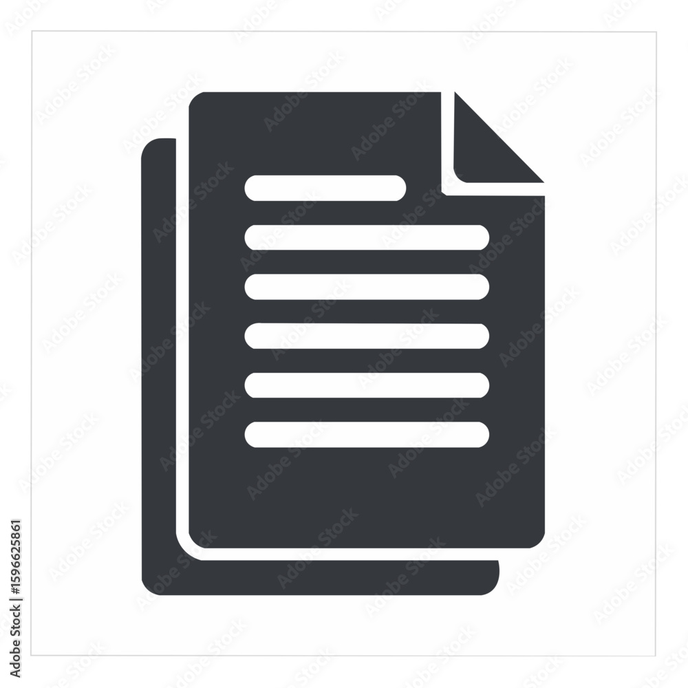 Poster stacked document icon with folded corner for records or business vector. simple flat design style fo