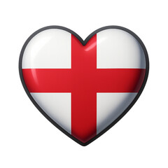 England flag in heart shape on white background

