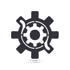 Obraz premium Gear and Grease Creative Symbol Isolated on Black Industrial Concept Icon