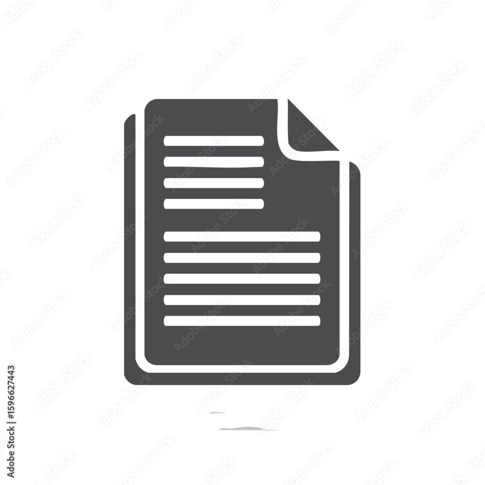 Fototapete document page icon symbol illustrating information design concept minimal style flat graphic for bus