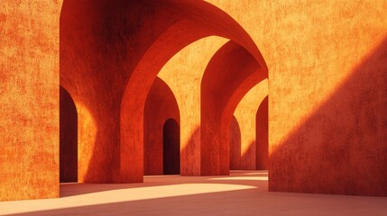 Naklejka premium Minimalist romanesque architecture as wallpaper background 