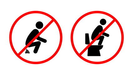No poop sign on white background, flat vector illustration.