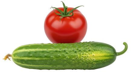 Isolated Tomato and Cucumber