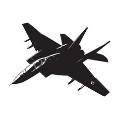 Fighter Jet silhouette, Silhouette of a fighter jet, Fighter Jet Icon, Military aircraft's silhouette logo vector, vector illustration of a military airplane