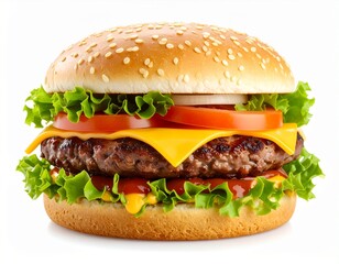 Classic Cheeseburger with Fresh Vegetables