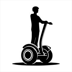 Segway Personal Transporter Silhouette Icon in white background