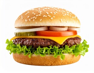 Classic Cheeseburger with Fresh Vegetables