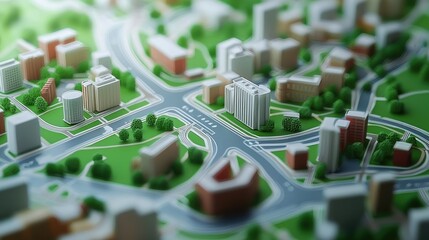 Detailed miniature city model