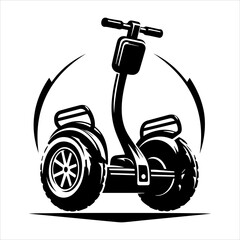 Segway Personal Transporter Silhouette Icon in white background