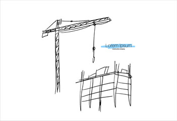 Building crane sketch