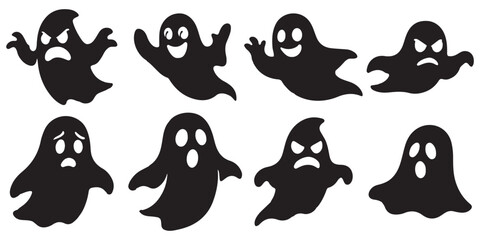 Flat halloween ghost collection with different face expression © Agastya 897