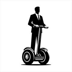 Segway Personal Transporter Silhouette Icon in white background