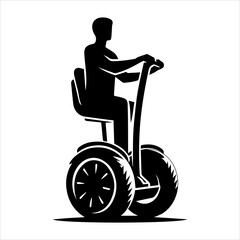 Segway Personal Transporter Silhouette Icon in white background