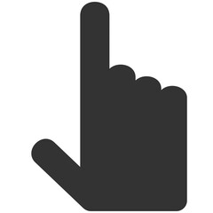 black silhouette index finger pointing icon