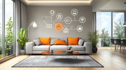 Smart home living room interior design