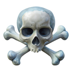 Obraz premium Photo of a skull and crossbones isolated on transparent background, symbolizing danger and piracy