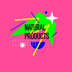 Isolated image on a background. Vector graphics. Menu organic food illustration. Label for food.