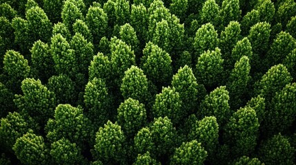 Green forest canopy from above