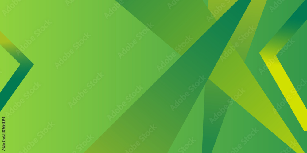 Poster modern abstract background triangle lines and green yellow gradient color.