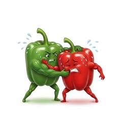 red and green pepper generative ai 