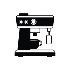 A cappuccino machine silhouette vector art illustration