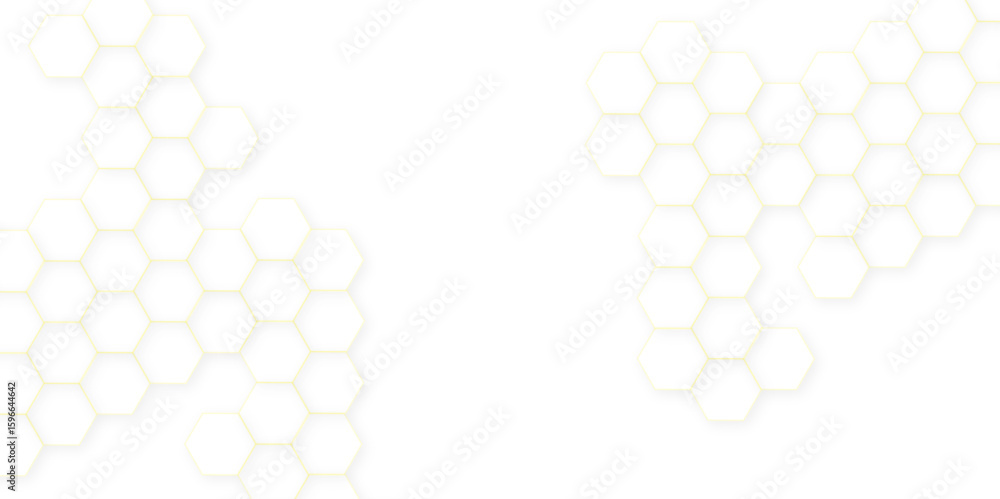 Poster abstract white hexagonal background. luxury white pattern. futuristic abstract honeycomb technology 