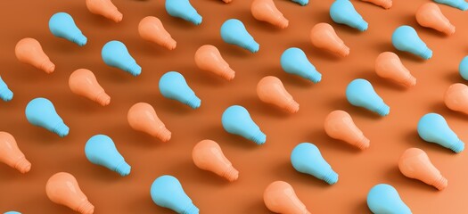 Creative Lightbulb Concepts on Colorful Backgrounds – Innovation, Energy, and Bright Ideas in a Modern Minimalist Style