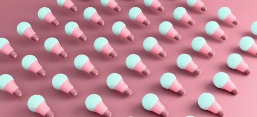 Creative Lightbulb Concepts on Colorful Backgrounds – Innovation, Energy, and Bright Ideas in a Modern Minimalist Style