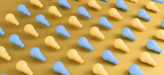 Creative Lightbulb Concepts on Colorful Backgrounds – Innovation, Energy, and Bright Ideas in a Modern Minimalist Style