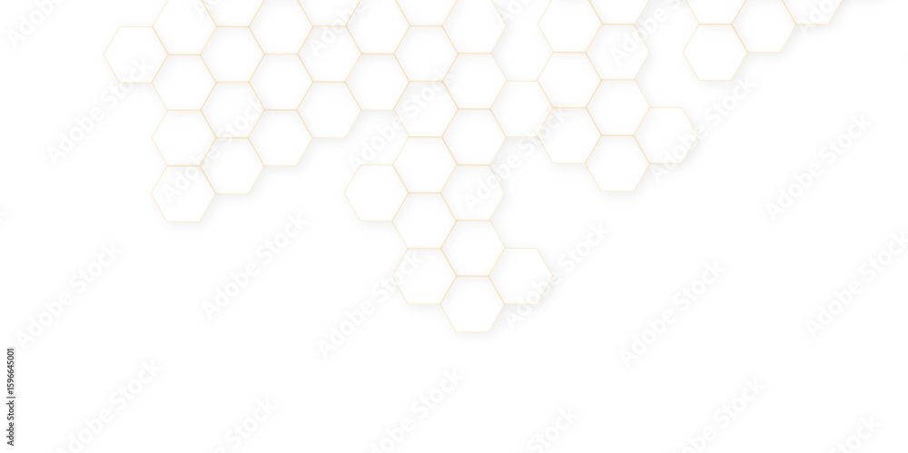 Aufkleber abstract white hexagonal background. luxury white pattern. futuristic abstract honeycomb technology 