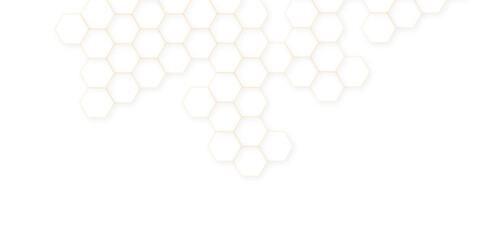 Abstract White Hexagonal Background. Luxury White Pattern. Futuristic abstract honeycomb technology white background. Geometric mesh cell texture	