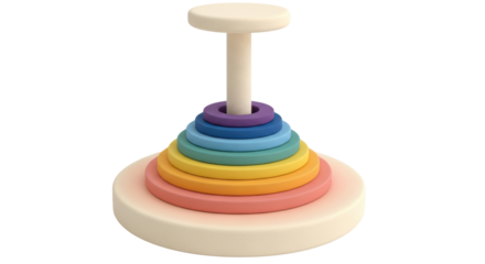 Isolated Wooden Stacking Toy