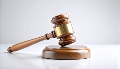 Wooden gavel resting, symbolizing