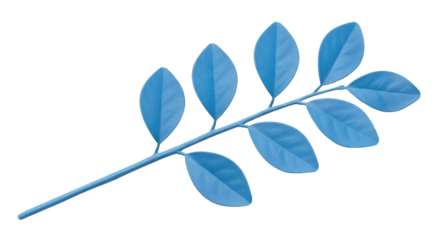 Isolated Blue Branch with Leaves