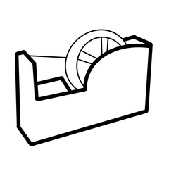 tape dispenser office supply stationery working tool  hand drawn doodle

