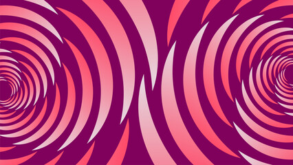 Abstract background featuring dual swirling vortex patterns in shades of pink and magenta creates a captivating optical illusion with a sense of depth and movement