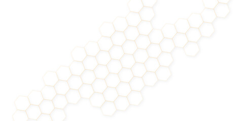 Abstract white hexagon concept background. Seamless pattern with hexagon. Hexagonal white hexagons honeycomb wallpaper. Abstract white lines background.	