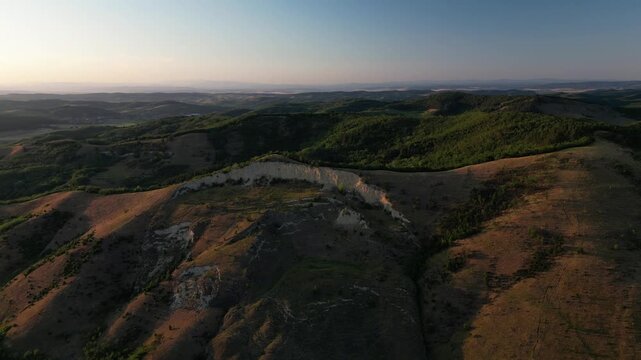 Aerial view of slow landslide in Borsod county, Hungary