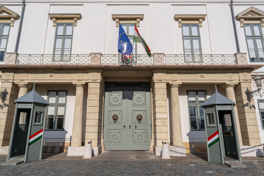 Sandor palace or Sandor palota is palace in Budapest, Hungary located in ancient Castle District. Official residence and workplace of president of Hungary