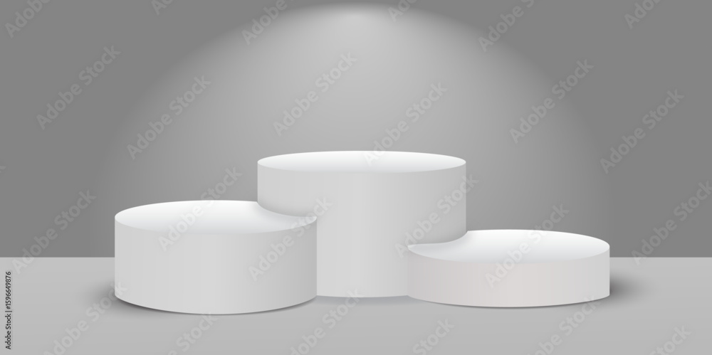 Poster 3d background products display podium. background vector 3d rendering with podium. stand to show cos