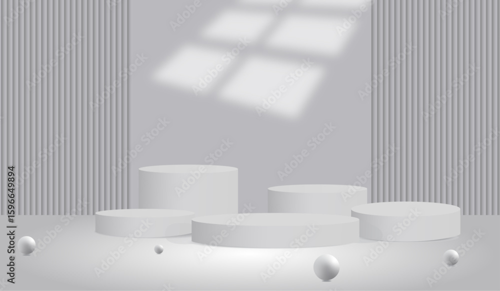Poster 3d background products display podium. background vector 3d rendering with podium. stand to show cos